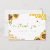 Carte Baby shower de miel Merci (Devant)