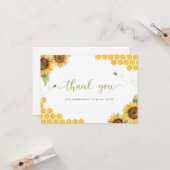 Carte Baby shower de miel Merci (Devant/Arrière en situation)