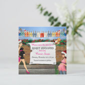 Carte Baby shower de Noël (Debout devant)