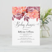 Carte baby shower de pivoines rustiques (Debout devant)