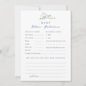 Carte Baby shower de prévisions Floral bleu (Devant)