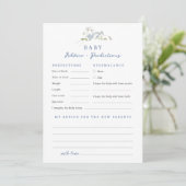 Carte Baby shower de prévisions Floral bleu (Debout devant)