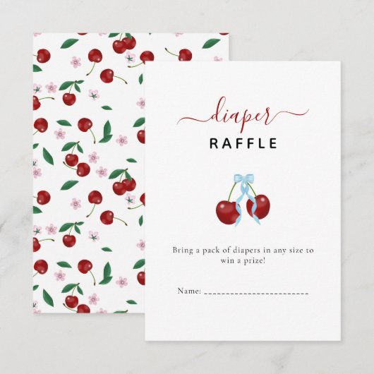 Carte Baby shower de rousseur de cerise Bleu Bow Boy (Devant / Derrière)