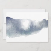 Carte baby shower de script floral bleu (Dos)