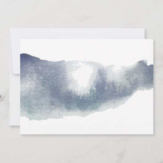 Carte baby shower de script floral bleu (Dos)