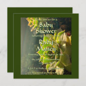 Carte Baby shower de succulents verts (Devant / Derrière)