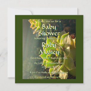 Carte Baby shower de succulents verts