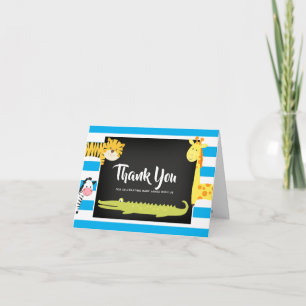 Carte Baby shower de tableau de bord animal Jungle Merci
