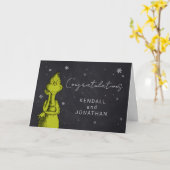 Carte Baby shower de tableau noir Grinch (Fleur jaune)