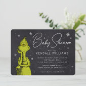 Carte Baby shower de tableau noir Grinch (Debout devant)