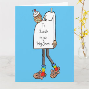 Carte Baby shower de teint moyen pour la peau de la dame