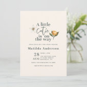 Carte Baby shower de typographie botanique de Citrus cut (Debout devant)