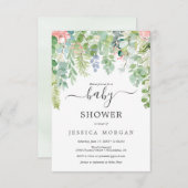 Carte Baby shower de verdure douce (Devant / Derrière)