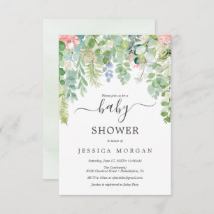 Carte Baby shower de verdure douce