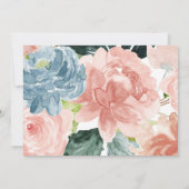 Carte baby shower d'écriture d'or floral de minuit (Dos)