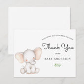 Carte Baby shower des éléphants par Merci du courrier (Devant / Derrière)