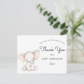 Carte Baby shower des éléphants par Merci du courrier (Debout devant)