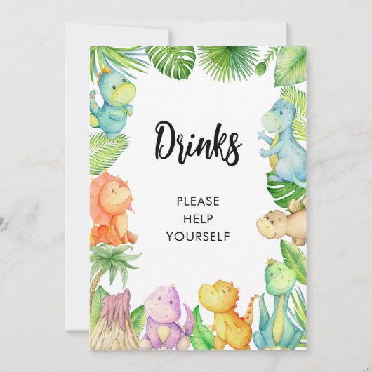 Carte Baby shower Dinosaur (Devant)