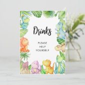 Carte Baby shower Dinosaur (Debout devant)