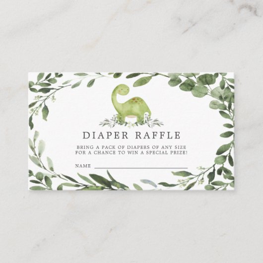 Carte Baby shower Dinosaur Diaper Raffle (Devant)