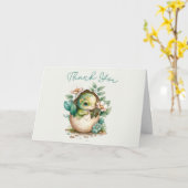 Carte Baby shower d'oeuf Dinosaure Floral Aquarelle TY (Fleur jaune)