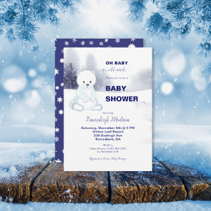 Carte Baby shower d'ours polaire