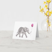 Carte Baby shower Elephant Merci Cartes, Rose (Fleur jaune)