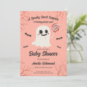 Carte Baby shower Fantôme Éffrayant Sweet Hallowee (Debout devant)