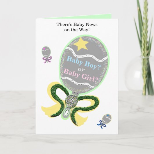 Carte Baby shower Félicitations Baby Rattles (Devant)