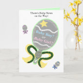 Carte Baby shower Félicitations Baby Rattles (Fleur jaune)