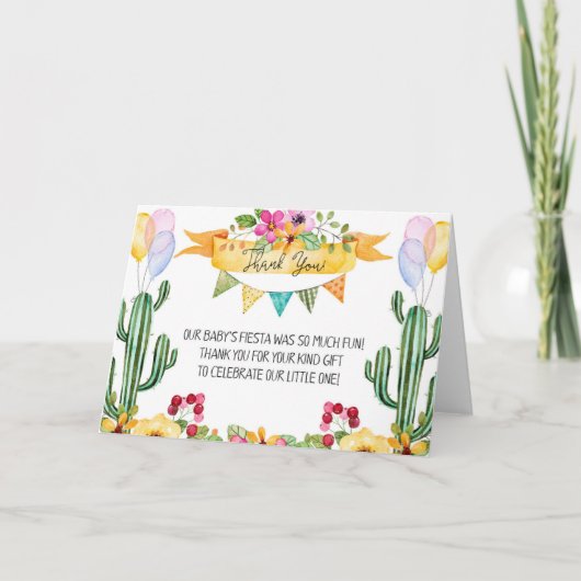 Carte Baby shower Fiesta Merci (Devant)