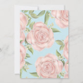 Carte Baby shower Fille Rose Floral Personnalisé (Dos)