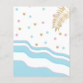 Carte baby shower "Flamant rose maman & bébé" (Dos)