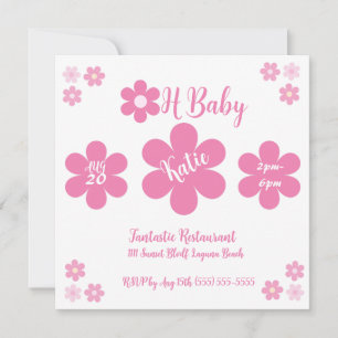 Carte Baby Shower- Fleur Rose Glam-