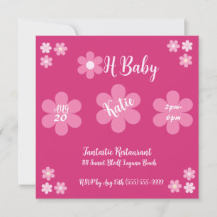 Carte Baby Shower- Fleur Rose Glam-