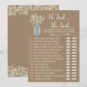 Carte Baby Shower Fleurs de bébé dans un pot Mason Il a  (Devant / Derrière)