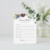 Carte Baby shower Floral Bourgogne (Debout devant)