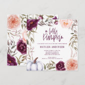 Carte Baby shower floral de petite citrouille (Devant / Derrière)