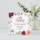 Carte Baby shower floral de petite citrouille (Debout devant)