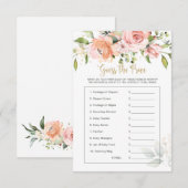 Carte Baby shower Floral devine le jeu du prix (Devant / Derrière)