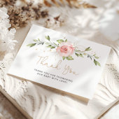 Carte Baby shower floral or roux merci