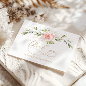 Carte Baby shower floral or roux merci