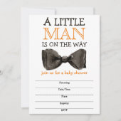 Carte Baby shower garçon de la cravate Little Man Bow (Devant)