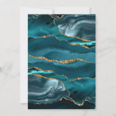 Carte Baby shower Géode d'âge Turquoise Blue Gold (Dos)