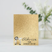 Carte baby shower "Gold Baby Penguin" (Debout devant)