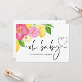 Carte Baby shower Grossesse Félicitations Pink Floral (Devant/Arrière en situation)