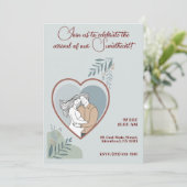 Carte Baby shower Heart avec les parents attendus (Debout devant)
