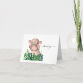 Carte baby shower Hippo Jungle Watercolor (Devant)