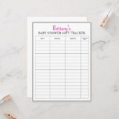 Carte Baby shower Imprimable Cadeau Tracker (Devant/Arrière en situation)