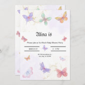 Carte baby shower Invitation. (Devant / Derrière)